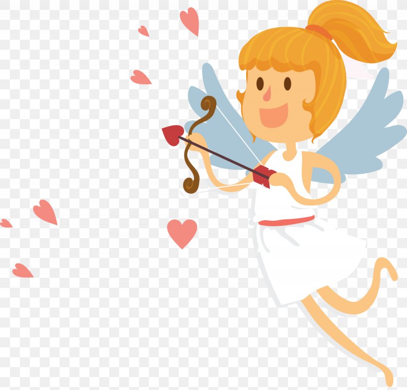Cupid Silhouette Cartoon Illustration, PNG, 1435x1376px, Watercolor, Cartoon, Flower, Frame, Heart Download Free