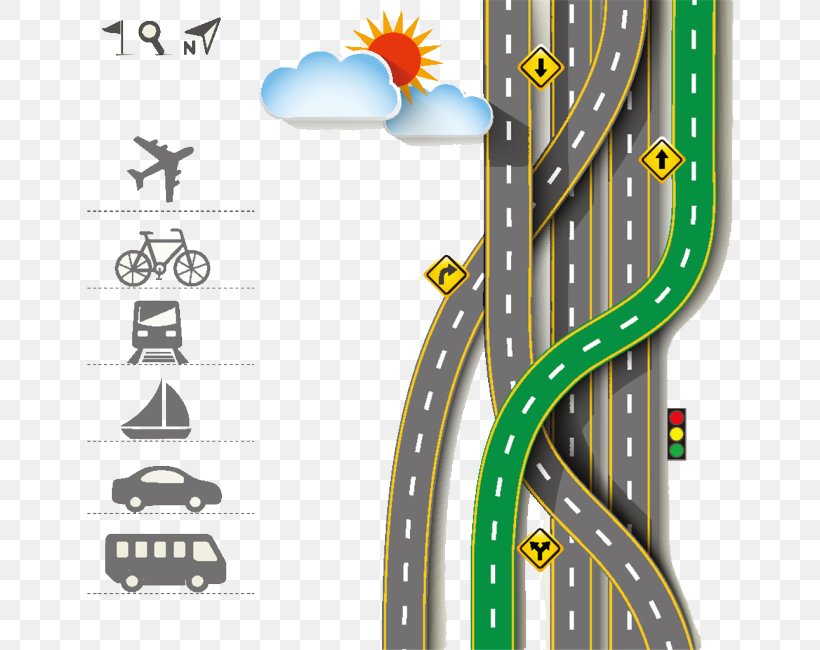 Cartoon Road Illustration, PNG, 650x650px, Cartoon, Highway, Road,  Template, Tree Download Free