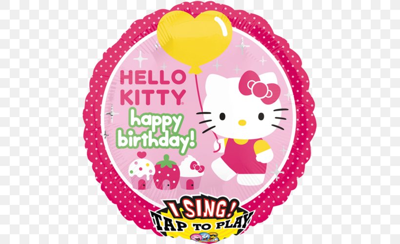 Mylar Balloon Birthday Hello Kitty Gift, PNG, 500x500px, Balloon, Balloon Saloon, Birthday, Birthday Cake, Christmas Day Download Free