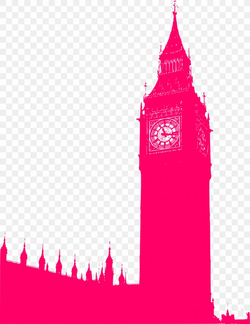 Big Ben Palace Of Westminster Silhouette Clip Art, PNG, 986x1280px, Big Ben, Clock Tower, Drawing, London, Magenta Download Free