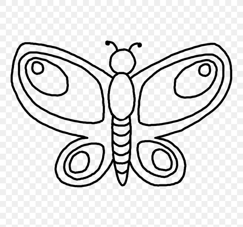 Butterfly Drawing Clip Art, PNG, 768x768px, Butterfly, Area, Artwork, Black And White, Brush Footed Butterfly Download Free