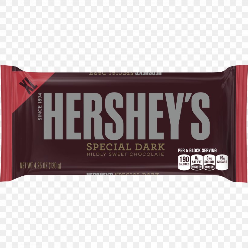 Chocolate Bar Hershey Bar Hershey's Special Dark The Hershey Company, PNG, 3000x3000px, Chocolate Bar, Brand, Candy, Chocolate, Cocoa Solids Download Free