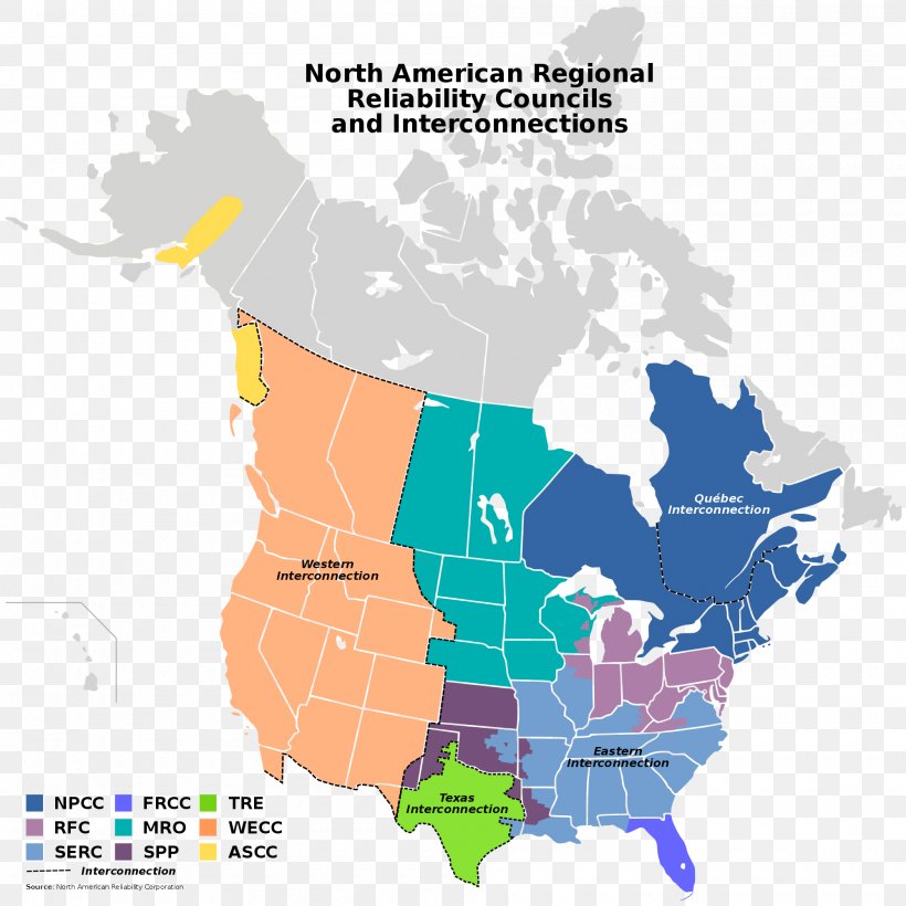 United States Of America Electrical Grid North American Electric Reliability Corporation Electric Power Industry Eastern Interconnection, PNG, 2000x2000px, United States Of America, Area, Eastern Interconnection, Ecoregion, Electric Power Industry Download Free