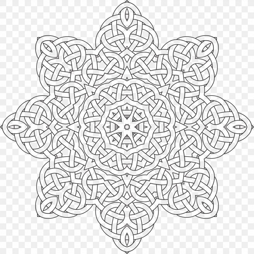 Handkerchief Clip Art, PNG, 2306x2306px, Handkerchief, Area, Black And White, Celtic Knot, Doily Download Free