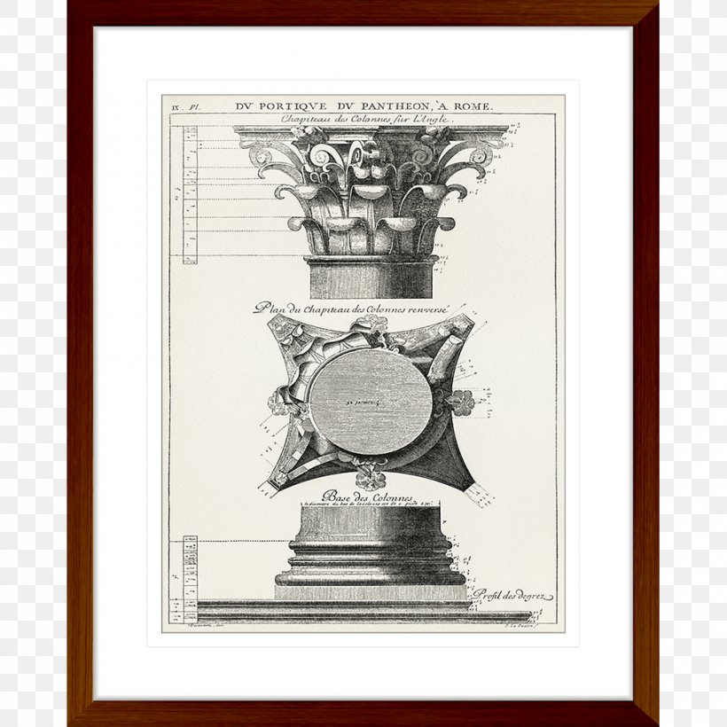 Fontana Del Pantheon Picture Frames Column Photography, PNG, 1000x1000px, Fontana Del Pantheon, Antoine Desgodetz, Architecture, Architrave, Black And White Download Free