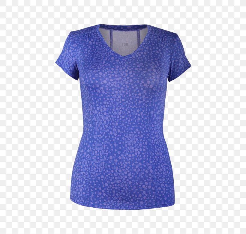 T-shirt Blouse Polka Dot Shoulder Sleeve, PNG, 500x781px, Tshirt, Active Shirt, Blouse, Blue, Clothing Download Free