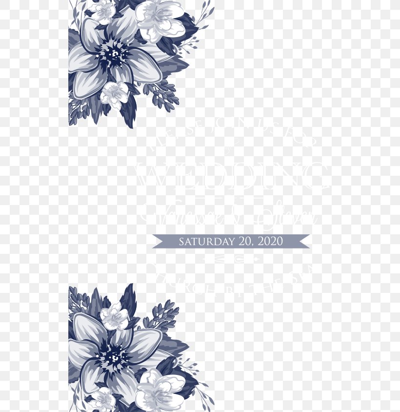 Floral Design Monochrome Black And White Pattern, PNG, 540x844px, Floral Design, Black, Black And White, Blue, Flora Download Free
