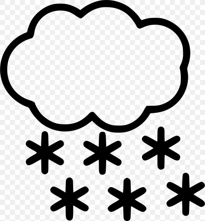 Vector Graphics Snowflake Cloud Illustration, PNG, 908x980px, Snow, Area, Black And White, Cloud, Heart Download Free