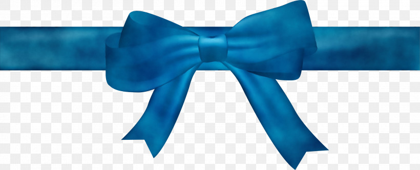 Bow Tie, PNG, 3000x1216px, Watercolor, Azure, Blue, Bow Tie, Electric Blue Download Free
