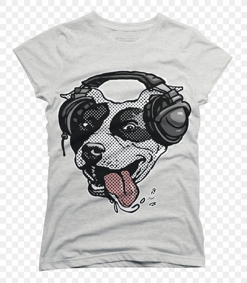 T-shirt Pit Bull Headphones Animal, PNG, 2100x2400px, Watercolor, Cartoon, Flower, Frame, Heart Download Free