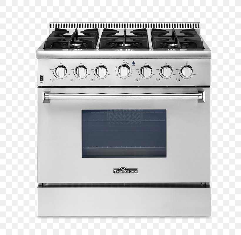 Gas Stove Cooking Ranges Thor Kitchen HRG3618U Oven Thor Kitchen HRG3617U, PNG, 800x800px, Gas Stove, Brenner, Convection Oven, Cooking Ranges, Home Appliance Download Free