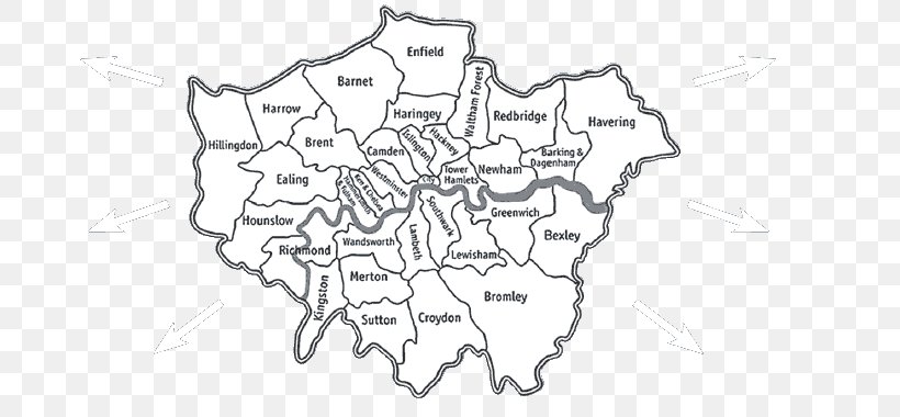 London Borough Of Southwark London Boroughs Map London Borough Of Bromley, PNG, 719x380px, London Borough Of Southwark, Area, Black, Black And White, Blank Map Download Free