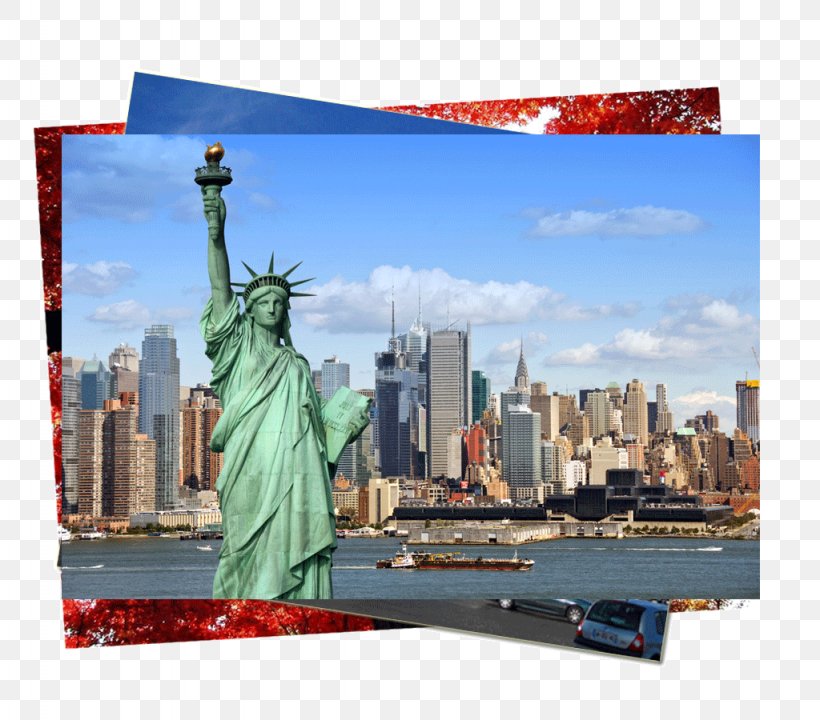 Statue Of Liberty Empire State Building Santa Monica Travel Vacation, PNG, 1024x900px, Statue Of Liberty, Advertising, Banner, Building, City Download Free