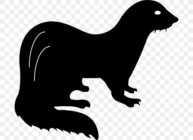 Ferret Silhouette Clip Art, PNG, 696x597px, Ferret, Black, Black And White, Blackfooted Ferret, Carnivoran Download Free