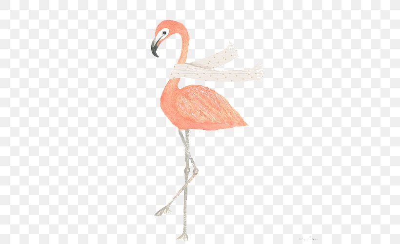 Water Bird Paper Greater Flamingo Watercolor Painting, PNG, 500x500px, Bird, Beak, Drawing, Feather, Flamingo Download Free