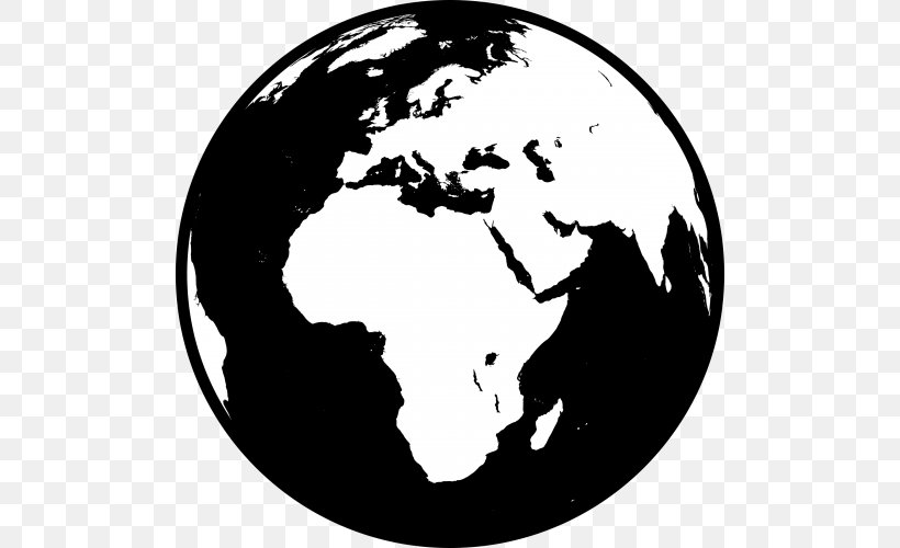 Europe Africa Globe Clip Art, PNG, 500x500px, Europe, Africa, Black And White, Earth, Globe Download Free
