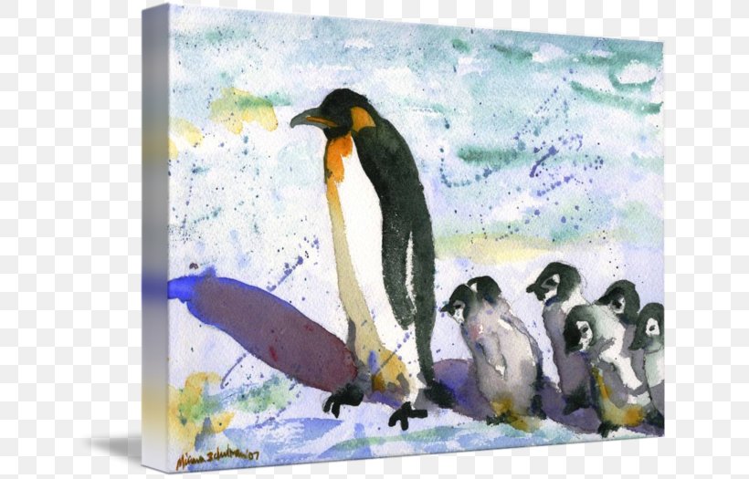 King Penguin Watercolor Painting Art, PNG, 650x525px, King Penguin, Abstract Art, Art, Artist, Beak Download Free