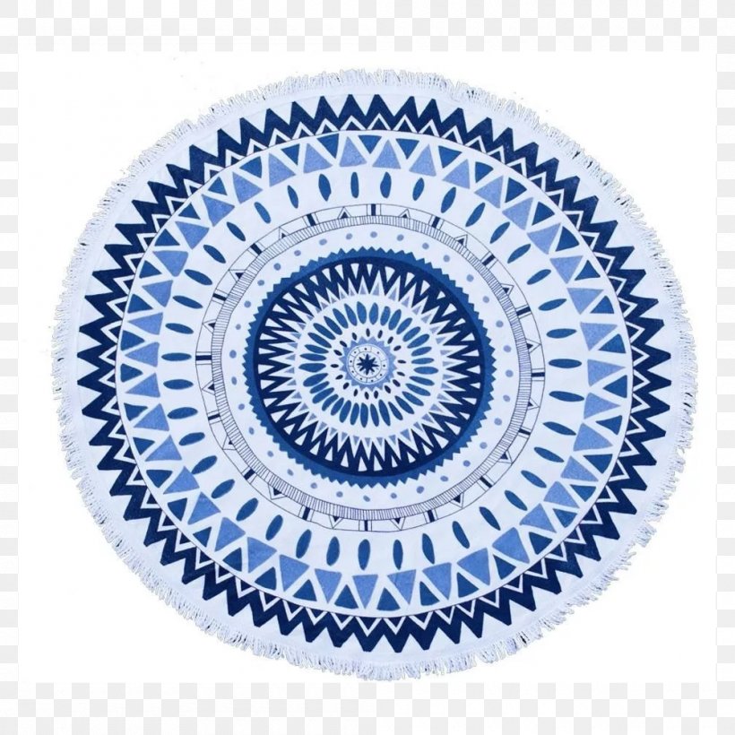 Towel Mandala Fringe Textile Bohemian Style, PNG, 1000x1000px, Towel, Bathroom, Blanket, Blue And White Porcelain, Bohemian Style Download Free
