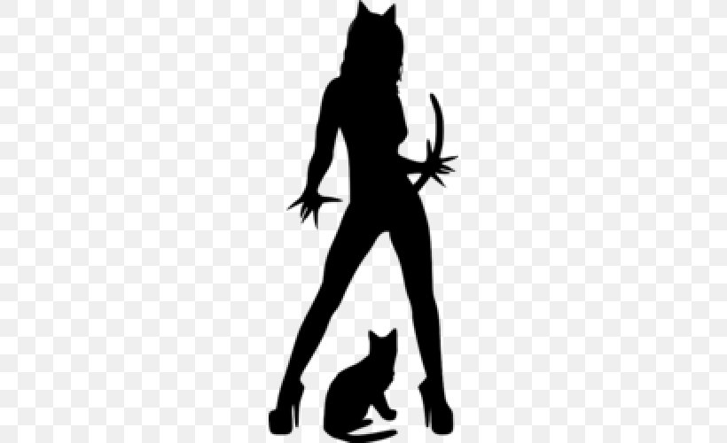 Batman Vs. Catwoman Silhouette Female Royalty-free, PNG, 500x500px, Catwoman, Arm, Batman Vs Catwoman, Black, Black And White Download Free