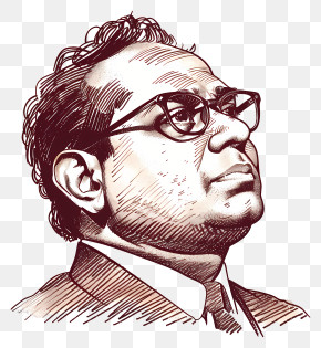 Bhimrao Ramji Ambedkar - Serious Man With Glasses PNG