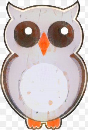 Orange Bird Of Prey - Owl Cartoon PNG