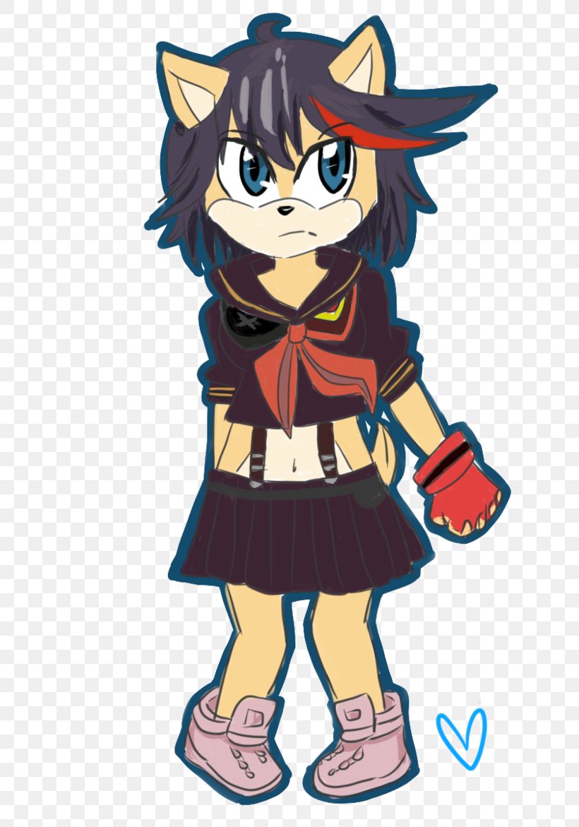 Ryuko Matoi Sonic Drive-In Fan Art Trigger Character, PNG, 683x1171px, Watercolor, Cartoon, Flower, Frame, Heart Download Free