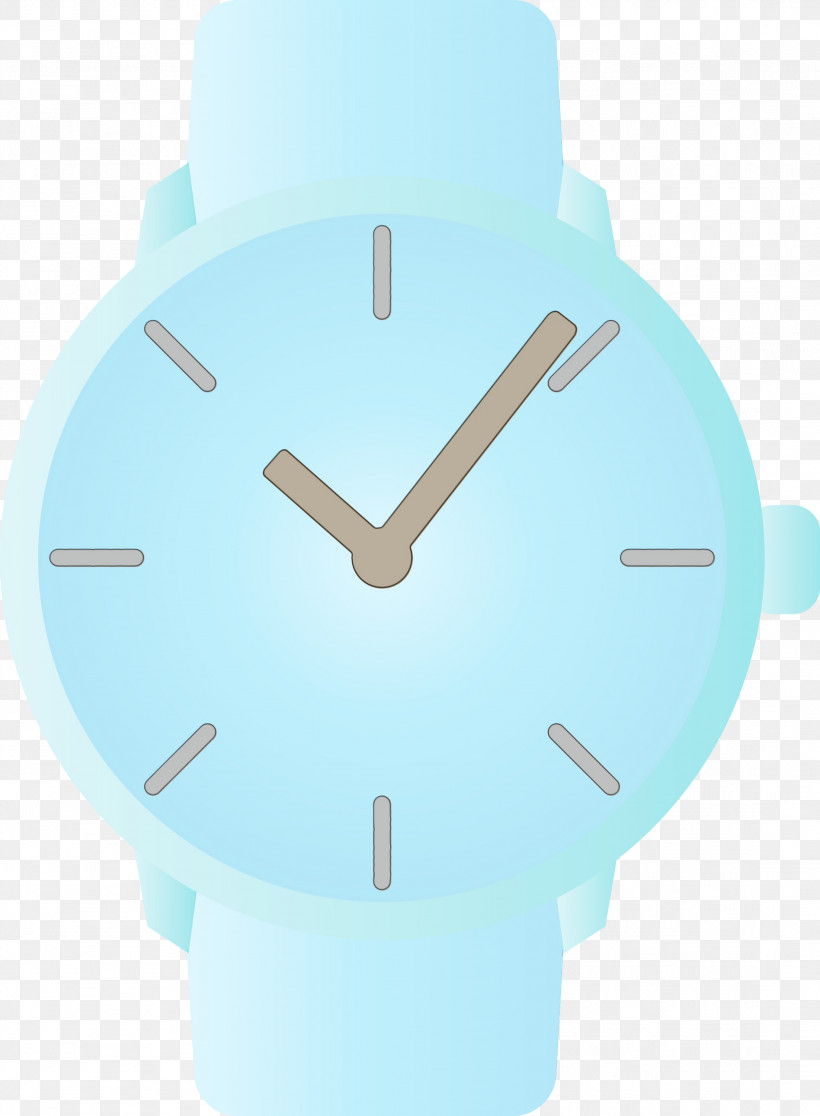 Analog Watch Blue White Watch Turquoise, PNG, 2204x3000px, Watercolor, Analog Watch, Aqua, Blue, Clock Download Free