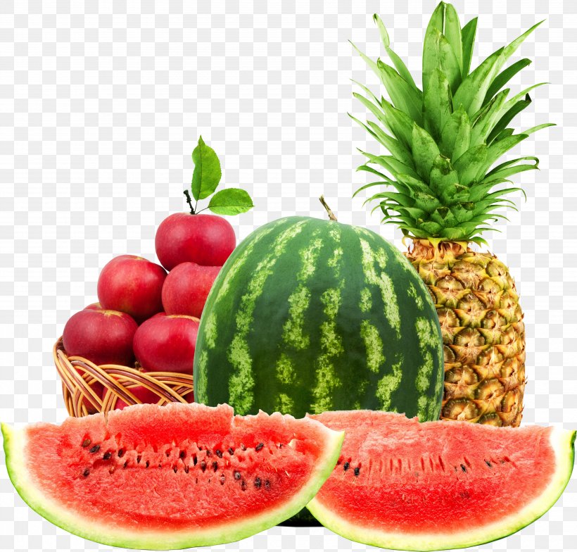 Juice Vegetarian Cuisine Fruit Salad Watermelon Pineapple, PNG, 3660x3500px, Juice, Citrullus, Cucumber Gourd And Melon Family, Diet Food, Drink Download Free