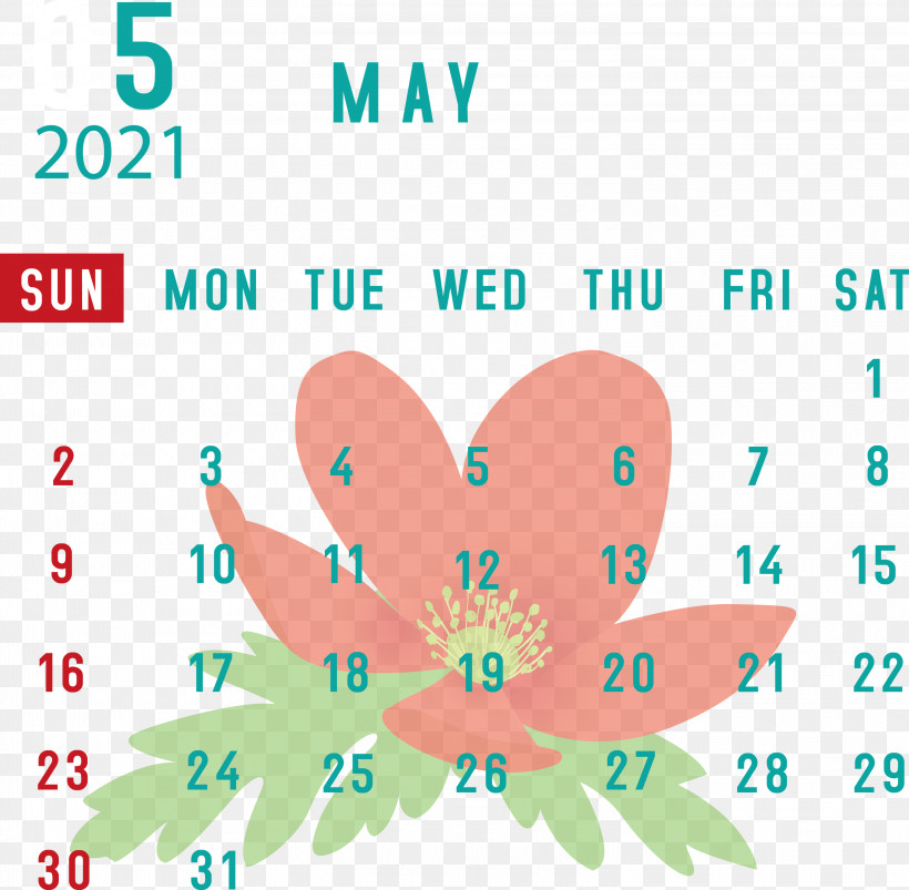 May 2021 Calendar May Calendar 2021 Calendar, PNG, 3000x2939px, 2021 Calendar, May Calendar, Flower, Green, Line Download Free