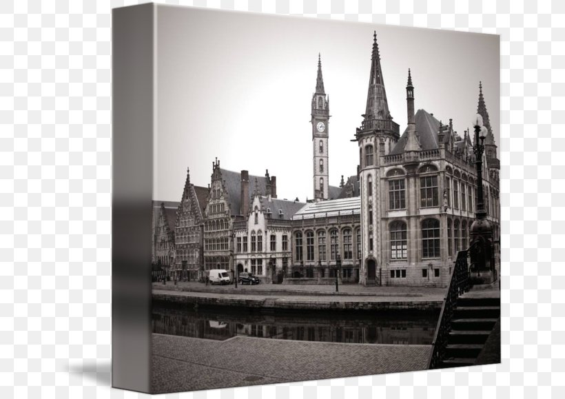 Saint Nicholas' Church, Ghent Monochrome Photography Graslei Building, PNG, 650x579px, Monochrome Photography, Architecture, Black And White, Building, Church Download Free