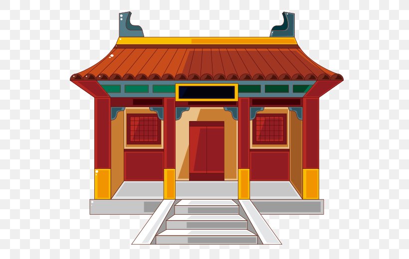 Vector Graphics Chinese Architecture House Illustration Stock ...