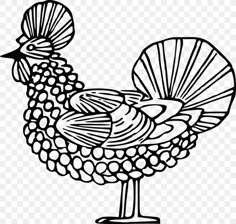 Chicken Clip Art Rooster Drawing Line Art, PNG, 4000x3802px, Chicken, Art, Beak, Bird, Black And White Download Free