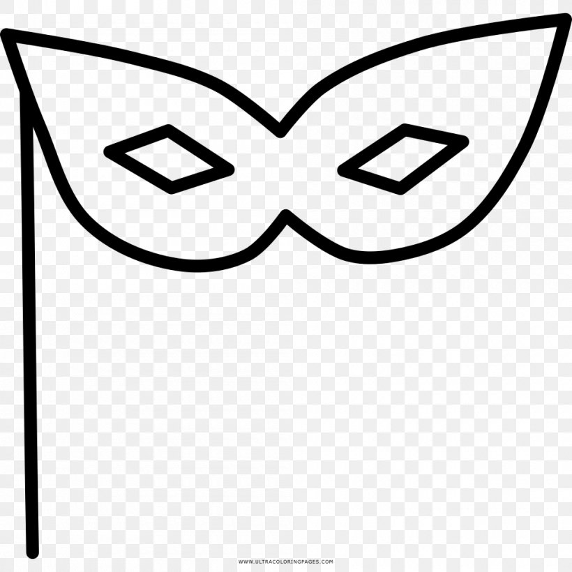 Mask Carnival Drawing Coloring Book Clip Art, PNG, 1000x1000px, Mask, Area, Black, Black And White, Carnival Download Free
