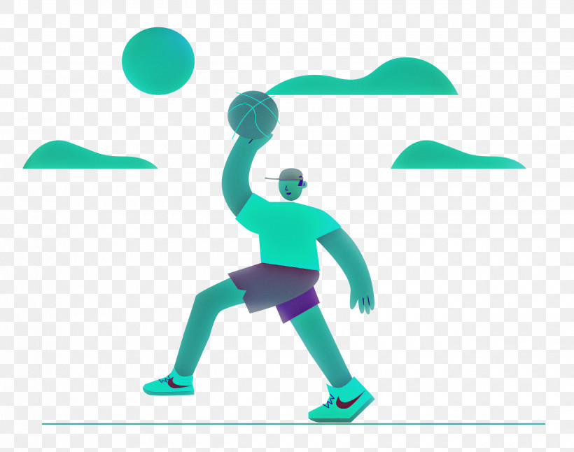 Basketball Outdoor Sports, PNG, 2500x1970px, Basketball, Behavior, Green, Human, Jumping Download Free