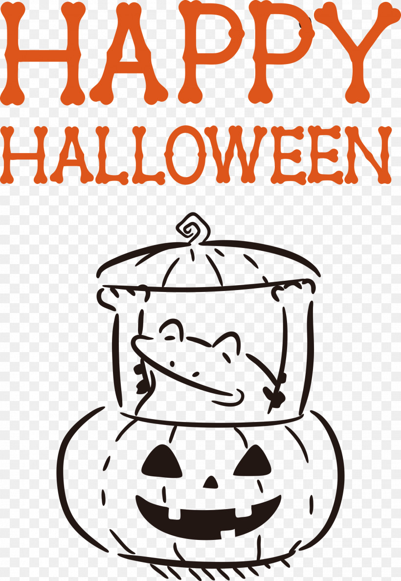 Happy Halloween, PNG, 2069x2999px, Happy Halloween, Behavior, Black, Black And White, Cartoon Download Free