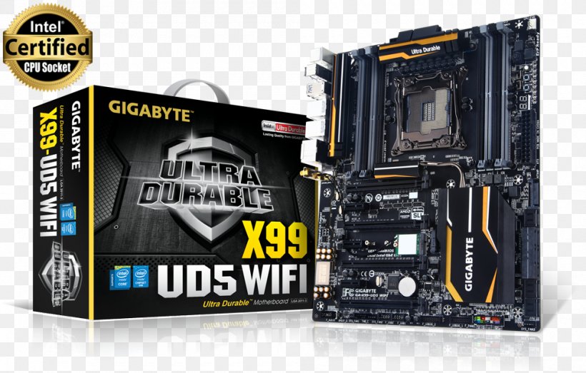 Intel X99 LGA 2011 Motherboard DDR4 SDRAM Gigabyte GA-X99-UD4, PNG, 1000x639px, Intel X99, Amd Crossfirex, Atx, Brand, Computer Download Free