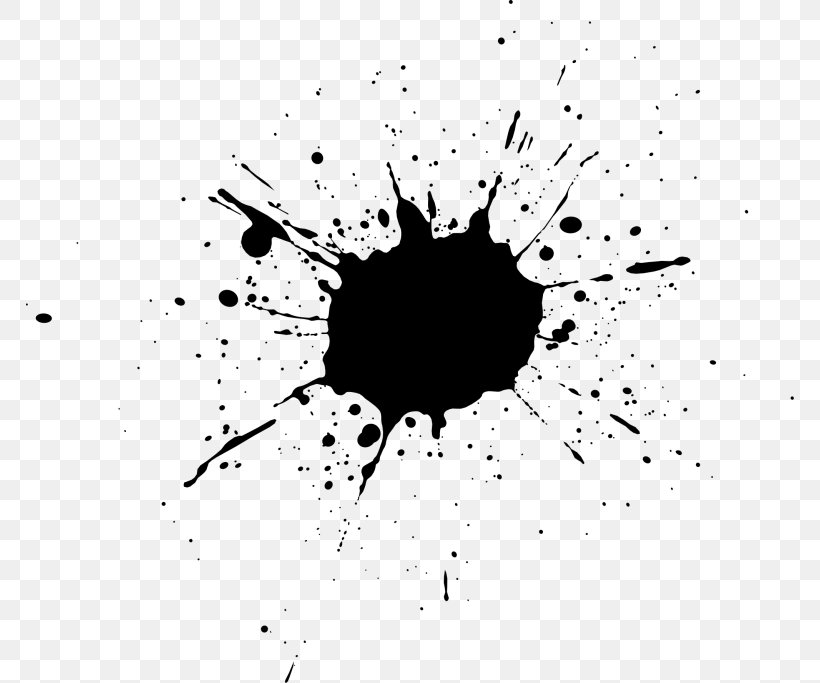Painting Splatter Film Black And White T-shirt, PNG, 768x683px, Painting, Black, Black And White, Close Up, Color Download Free