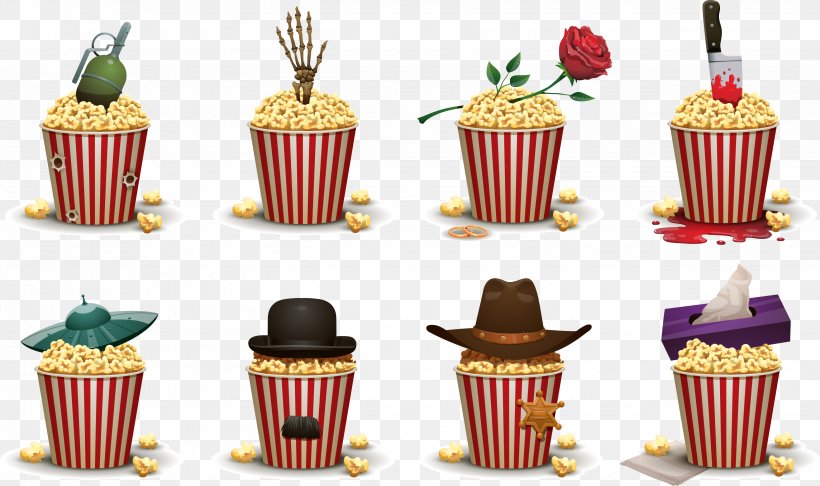Popcorn Download Euclidean Vector Clip Art, PNG, 3108x1844px, Popcorn, Baking Cup, Cake, Cinema, Cupcake Download Free