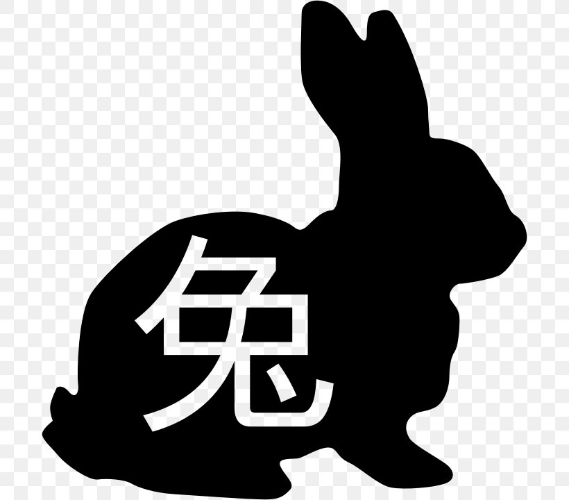 Rabbit Chinese Zodiac Symbol Chinese Characters Chinese New Year, PNG, 700x720px, Rabbit, Astrological Sign, Black, Black And White, Chinese Calendar Download Free