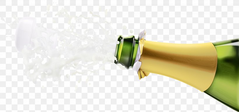 Champagne Bottle, PNG, 3000x1414px, Watercolor, Alcoholic Beverages, Alcoholism, Bottle, Champagne Download Free