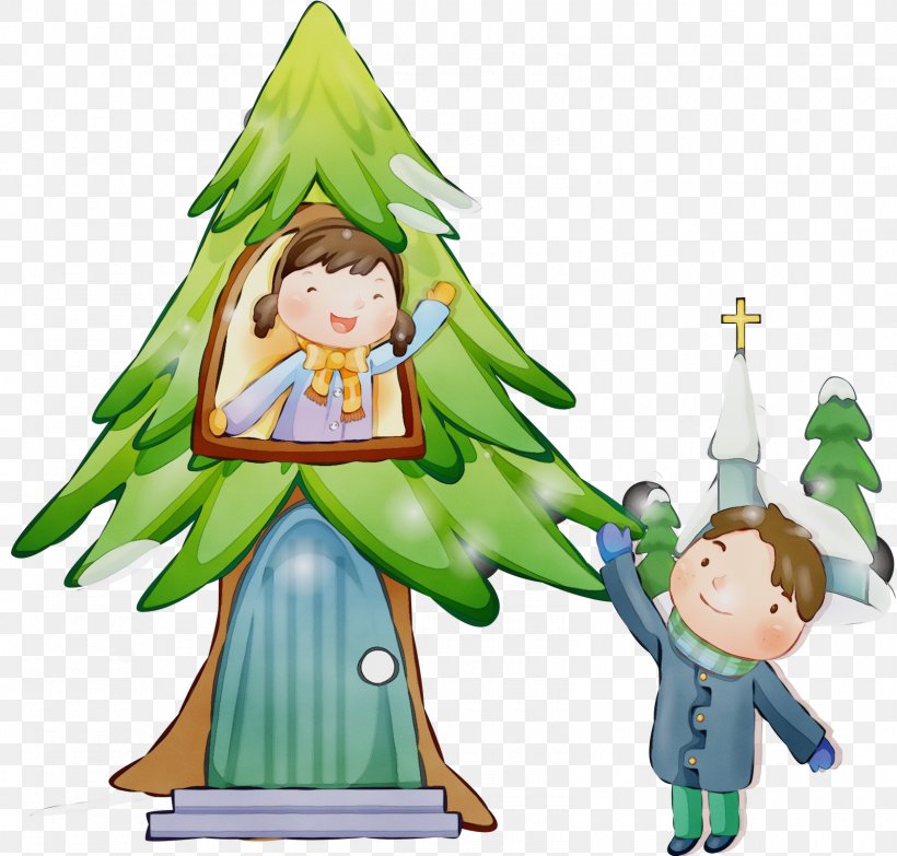 Christmas Tree, PNG, 1600x1529px, Watercolor, Cartoon, Christmas Eve, Christmas Tree, Fictional Character Download Free
