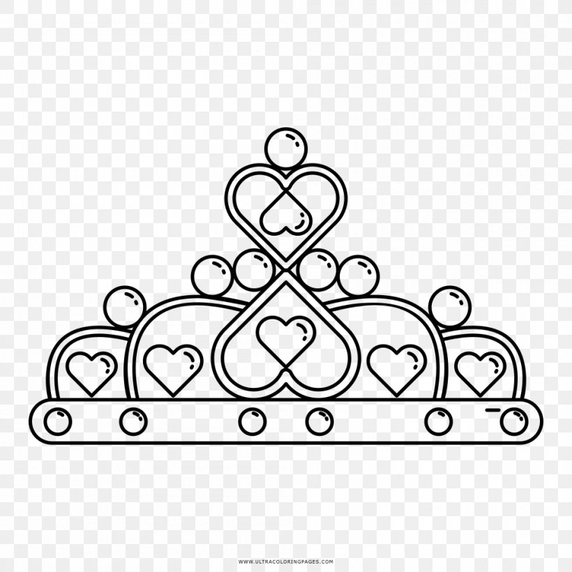Line Art Drawing Coloring Book Diadem, PNG, 1000x1000px, Line Art, Area, Black And White, Christmas, Color Download Free