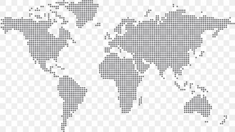 World Map Vector Graphics Globe, PNG, 1070x601px, World, Atlas, Black And White, Dot Distribution Map, Globe Download Free