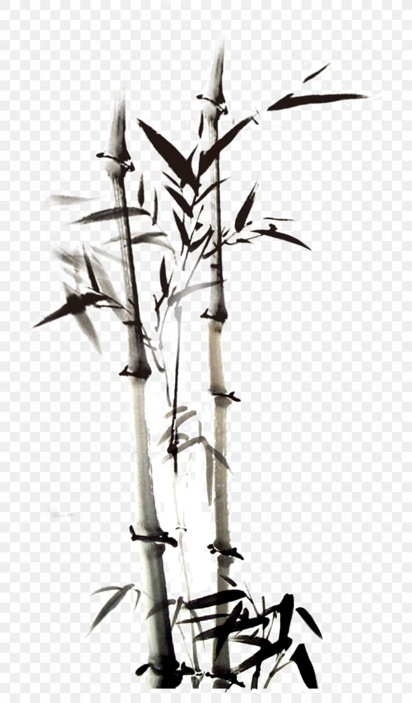 Ink Wash Painting Bamboo Chinese Painting, PNG, 1176x2008px, Ink Wash Painting, Bamboo, Black And White, Branch, Chinese Painting Download Free