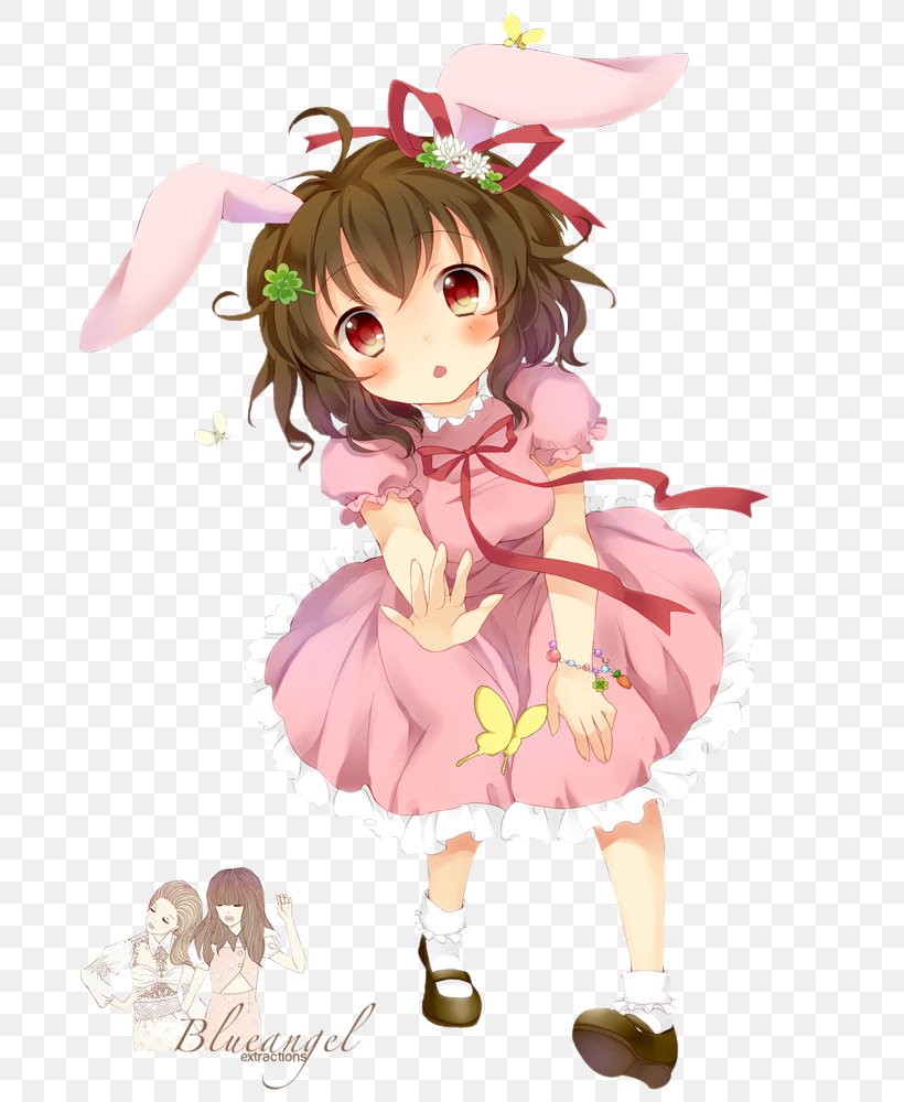 Tewi Inaba Touhou Project Clip Art, PNG, 707x1000px, Watercolor, Cartoon, Flower, Frame, Heart Download Free