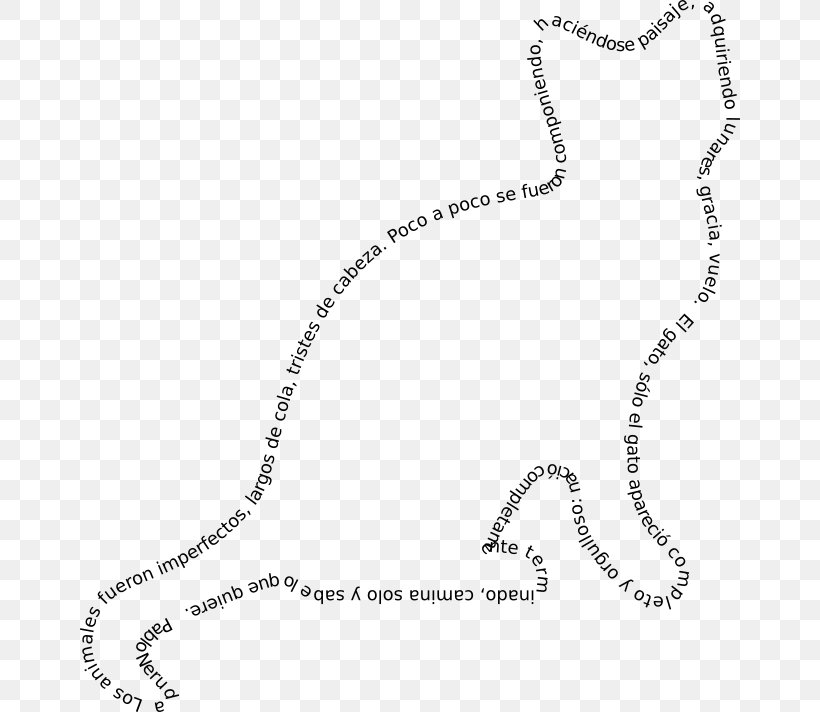 Cat Calligram Poema Animal Font, PNG, 660x712px, 2017, Cat, Animal, Area, Black And White Download Free