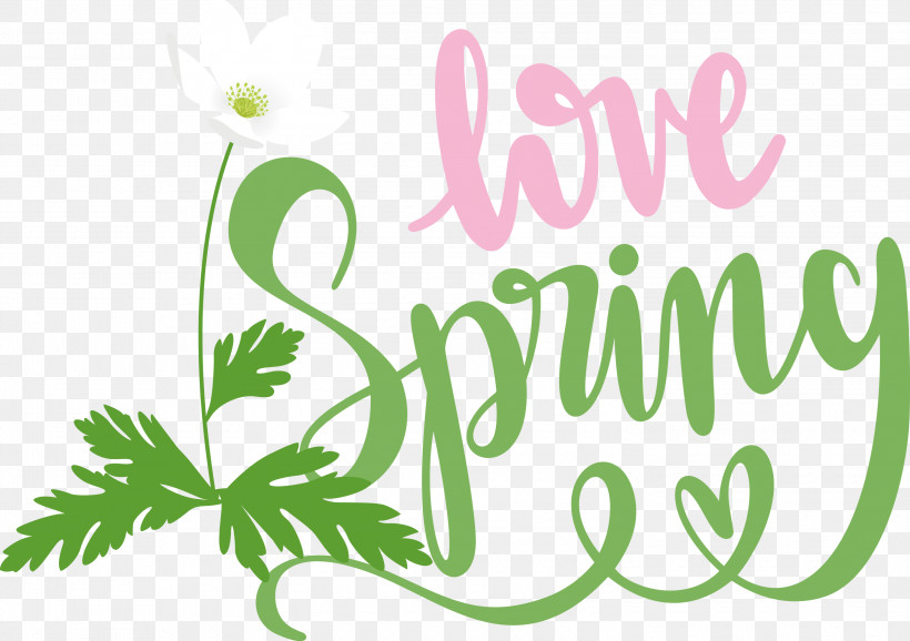 Love Spring Spring, PNG, 3000x2118px, Spring, Floral Design, Green, Leaf, Line Download Free