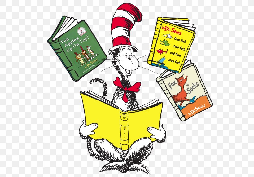 The Cat In The Hat Fox In Socks Green Eggs And Ham Read Across America Wacky Wednesday, PNG, 555x571px, Cat In The Hat, Area, Artwork, Author, Book Download Free