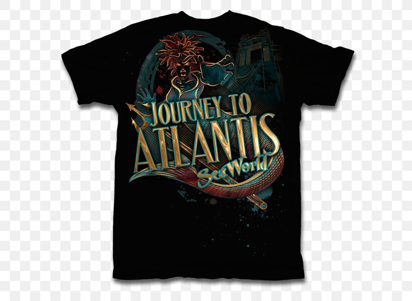 T-shirt Journey To Atlantis SeaWorld Gift Shop, PNG, 600x600px, Watercolor, Cartoon, Flower, Frame, Heart Download Free