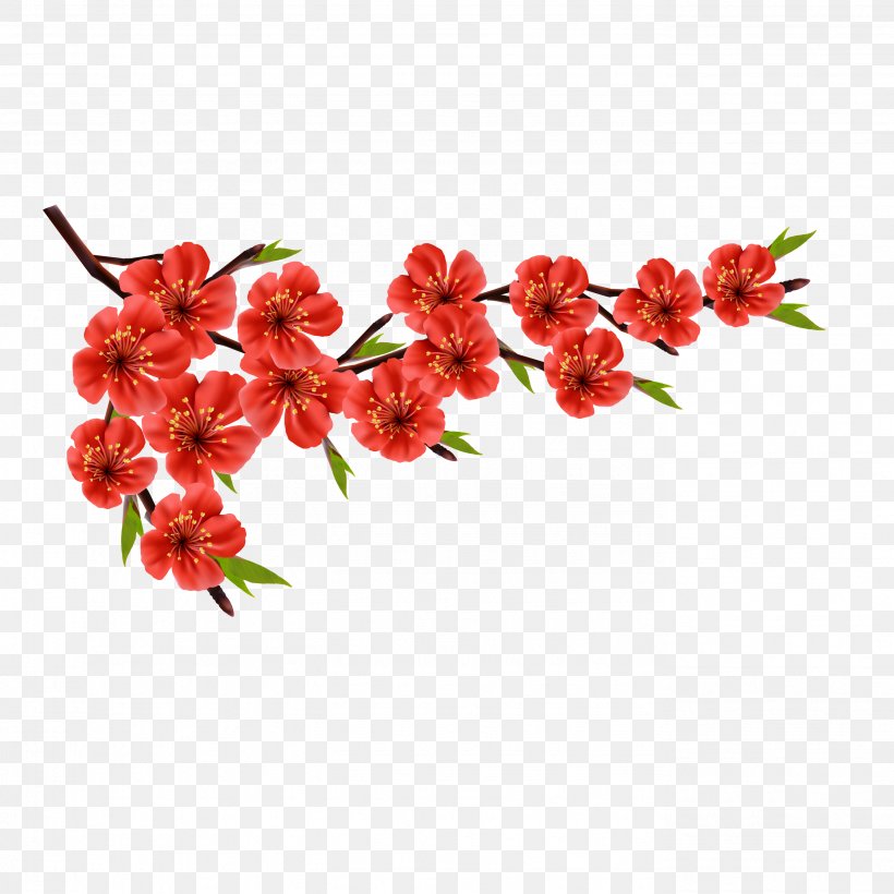 Flower Red Euclidean Vector Stock Photography, PNG, 2756x2756px, Flower, Artificial Flower, Blossom, Branch, Cut Flowers Download Free